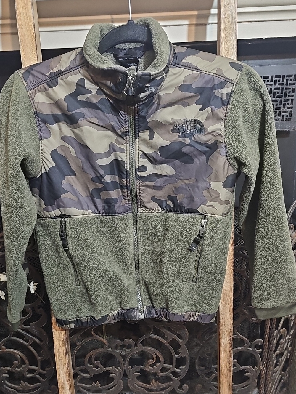 The North Face Kids' Olive Green Camo Fleece Jacket